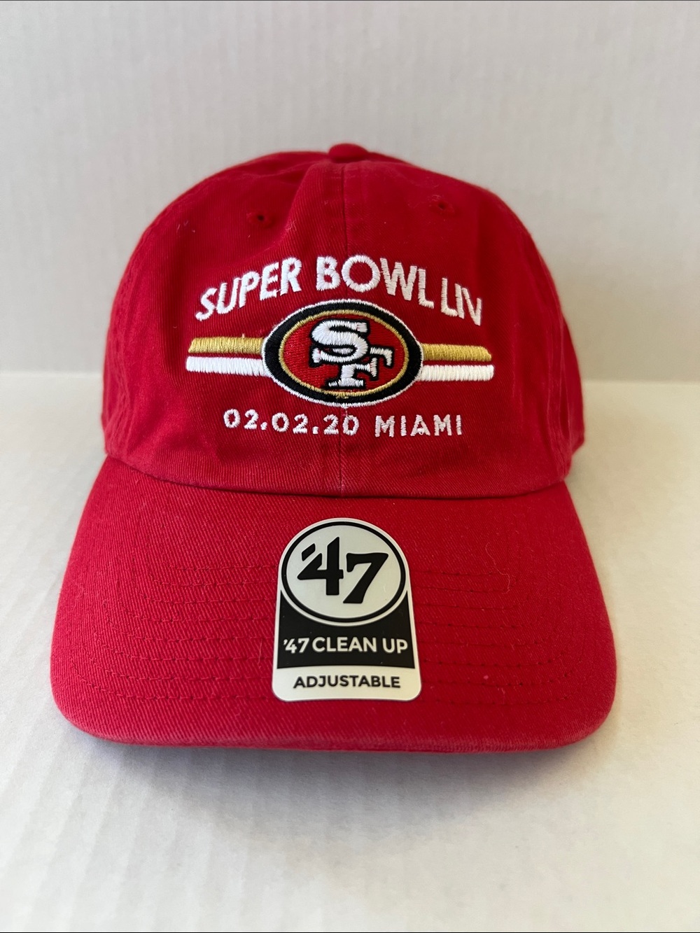 47 Red Super Bowl LIV Embroidered Baseball Hat Adjustable